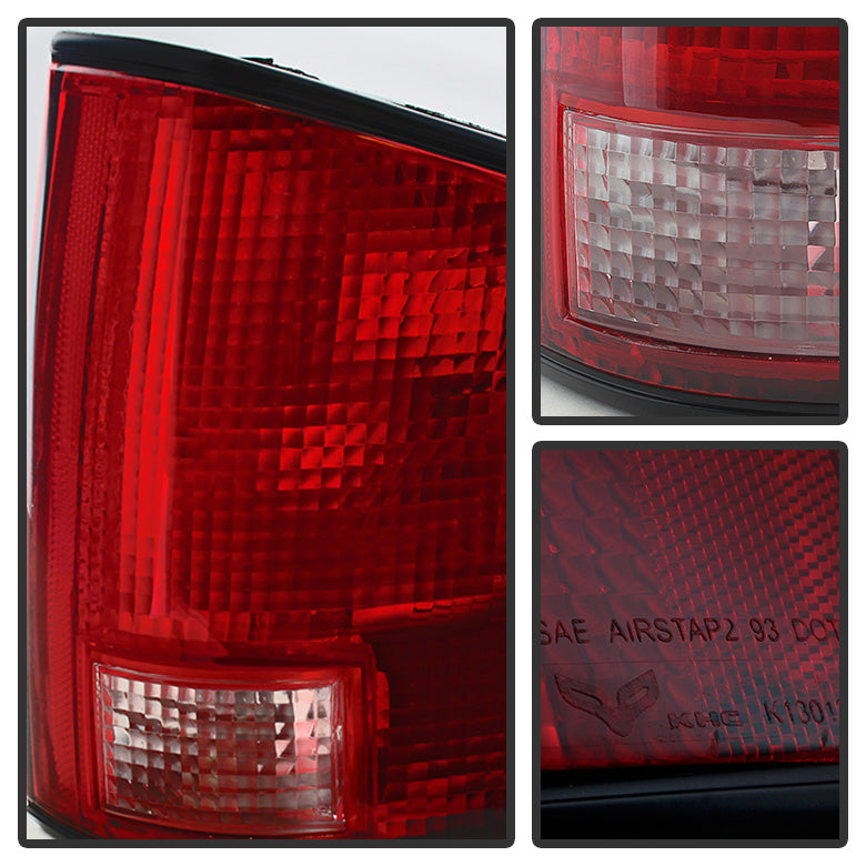 XTUNE POWER 9029790 Chevy S10 94 04 GMC S15 Sonoma 94 04 Isuzu Hombre 96 00 with Black Edge OE Style Tail Lights OEM