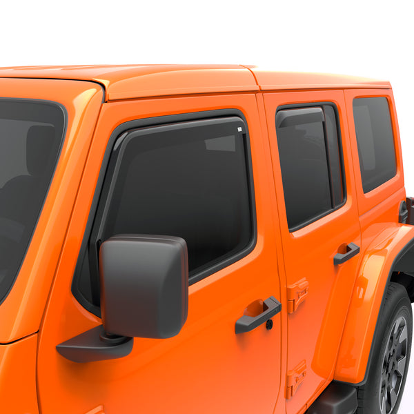 EGR in-channel window visors front & rear set dark smoke 20-22 Jeep Gladiator