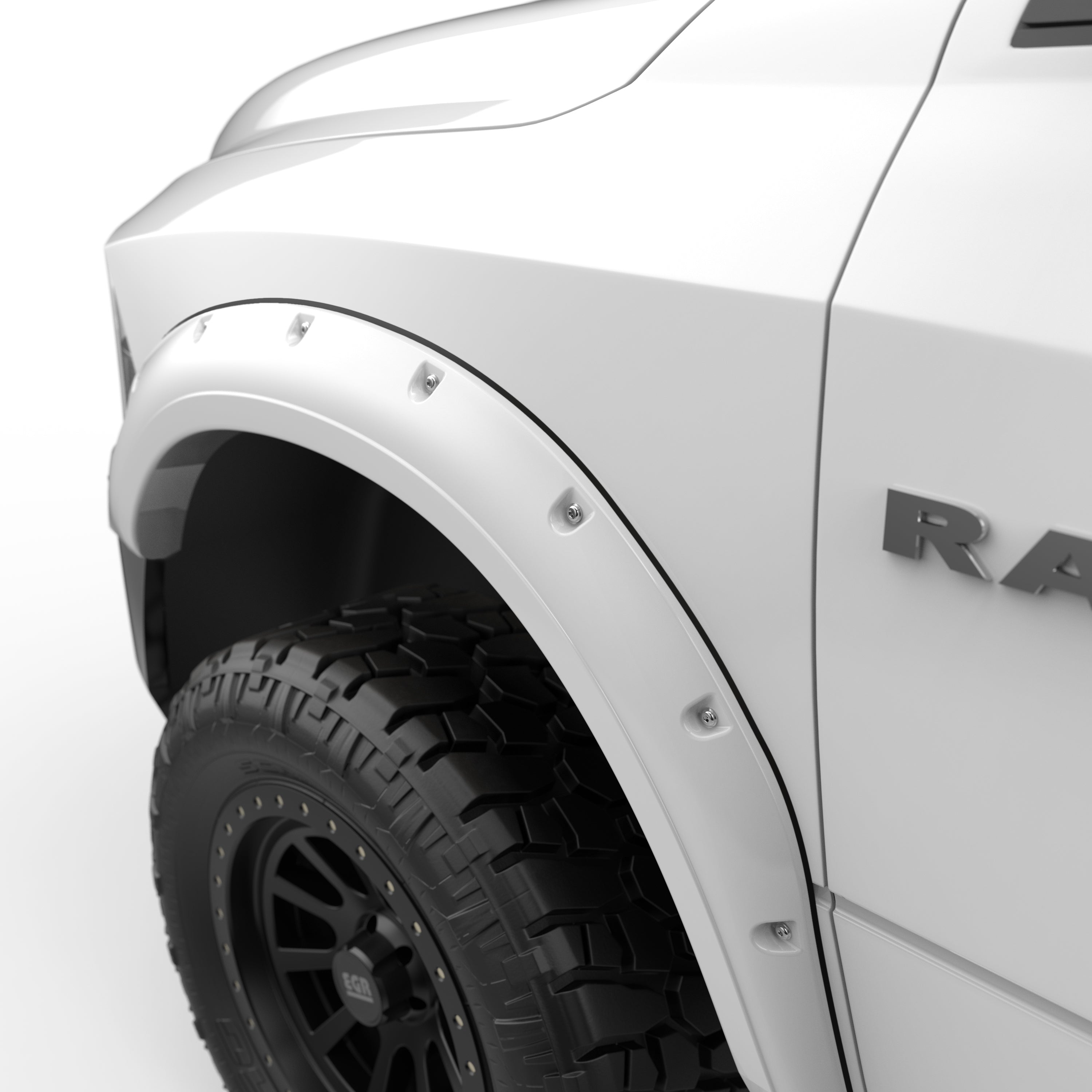 EGR Traditional Bolt-on look Fender Flares 11-18 Ram 2500 & 3500 2010 Dodge Ram 2500 & 3500 Painted to Code Bright White set of 4