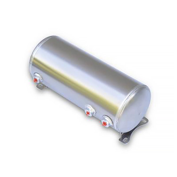 Ridetech 3 gallon aluminum air tank with two 1/4" npt ports and one 1/8" npt port. 31913100