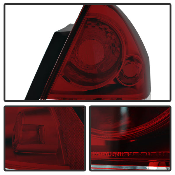 XTUNE POWER 9027222 Chevy Impala 06 13 Impala Limited 14 16 OE Style Tail Lights Red Smoke