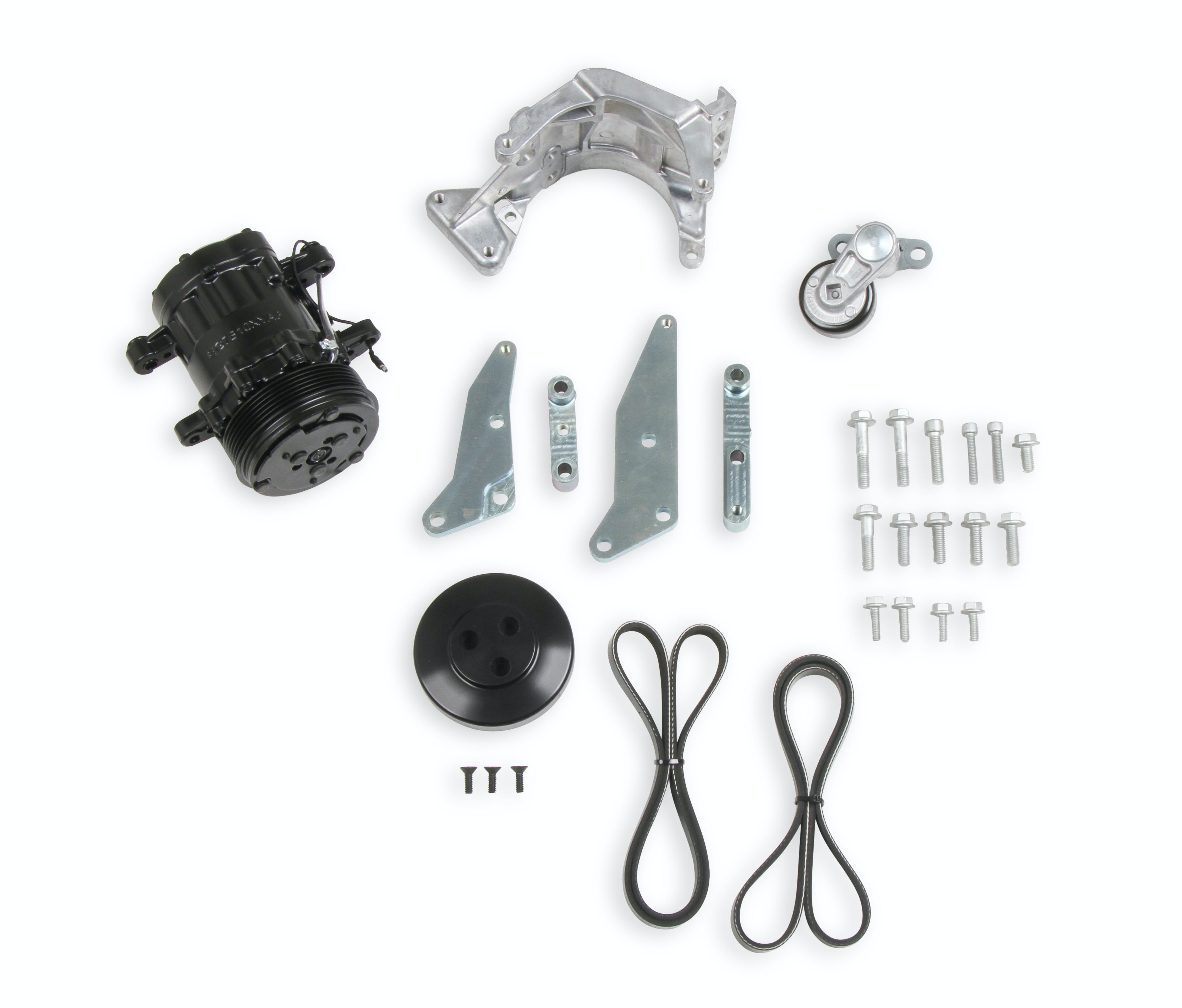 Holley 20-160BK COMP LO PASS A/C BKT KIT, LS, W/SD7-BLAC
