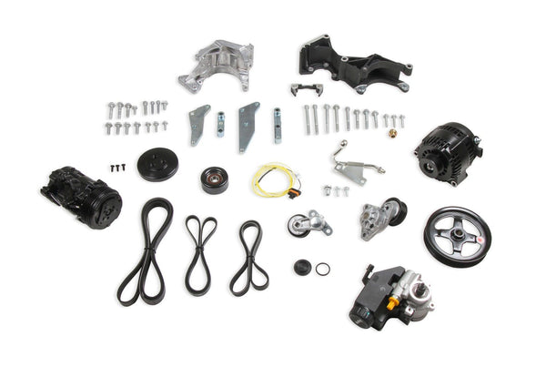 Holley 20-162BK COMP LO PASS A/C BKT KIT, LS, W/SD7-BLAC