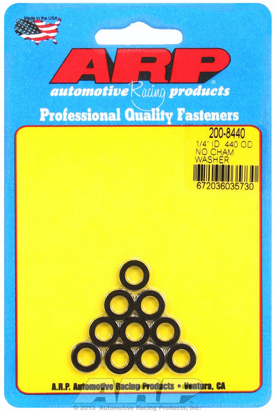 ARP 200-8440 1/4in ID .440in OD No Chamfer Black Washer Kit