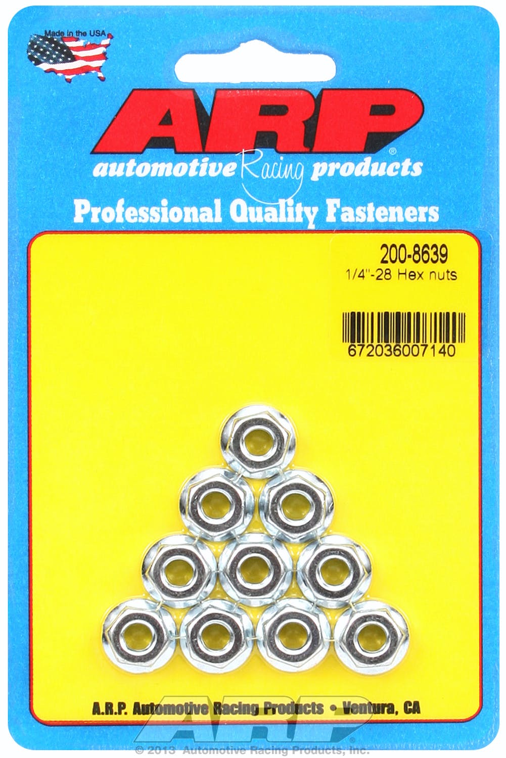 ARP 200-8639 1/4-28 Hex Nut Kit