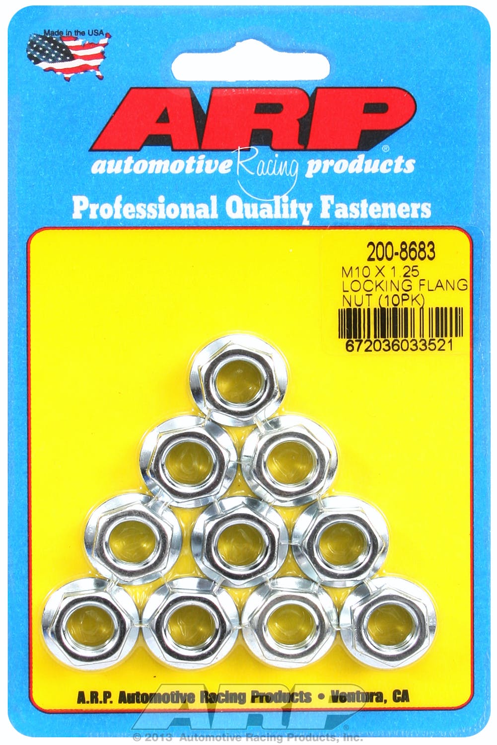 ARP 200-8683 M10 X 1.25 Locking Flange Nut kit