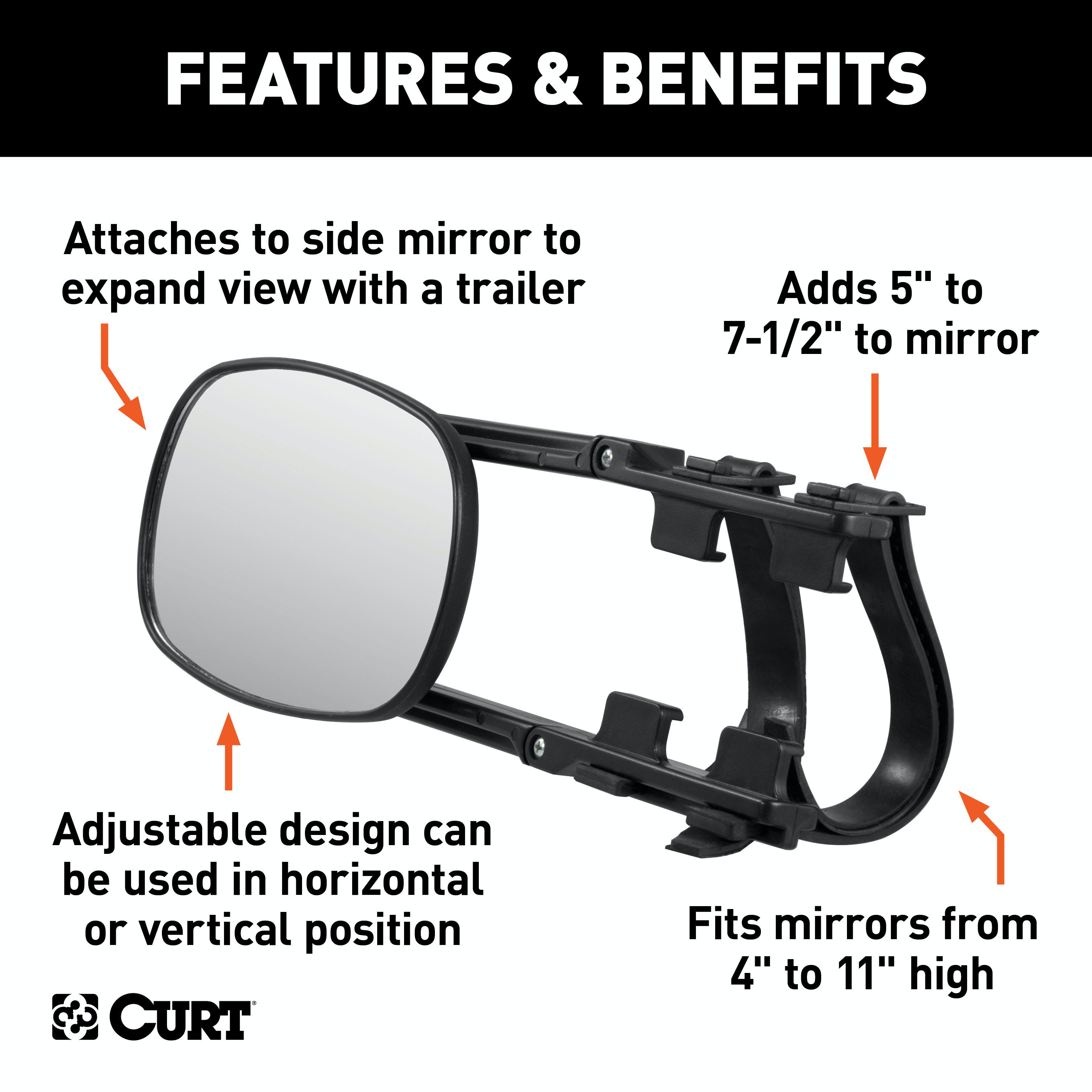CURT 20002 Extended View Tow Mirror
