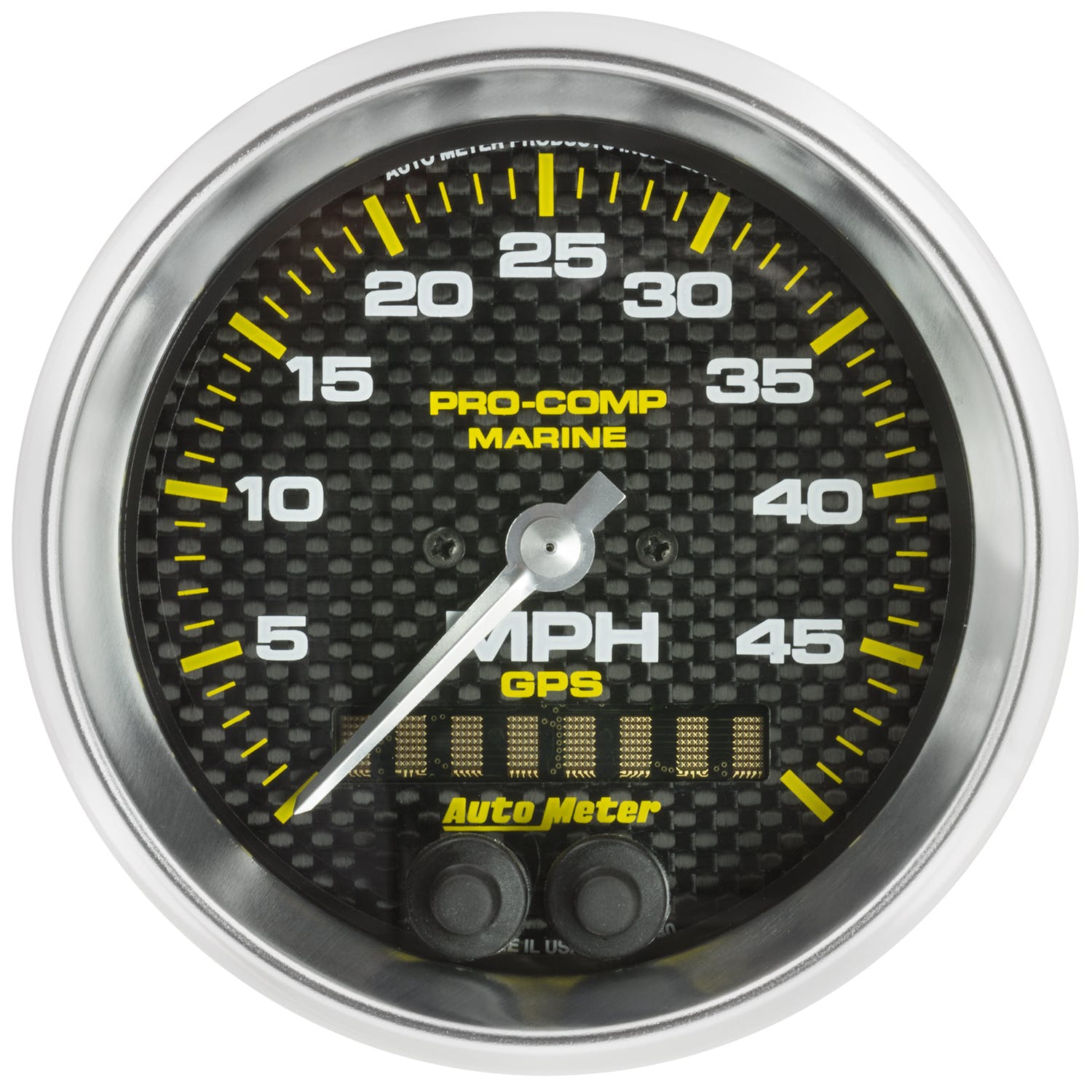 AutoMeter Products 200635-40 Speedometer Gauge 3 3/8, 50MPH, GPS, Marine Carbon Fiber