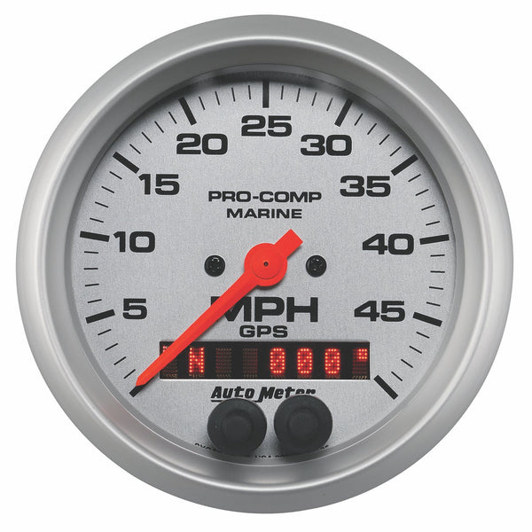 AutoMeter Products 200635-33 Speedometer Gauge, Marine Silver 3 3/8, 50MPH, GPS