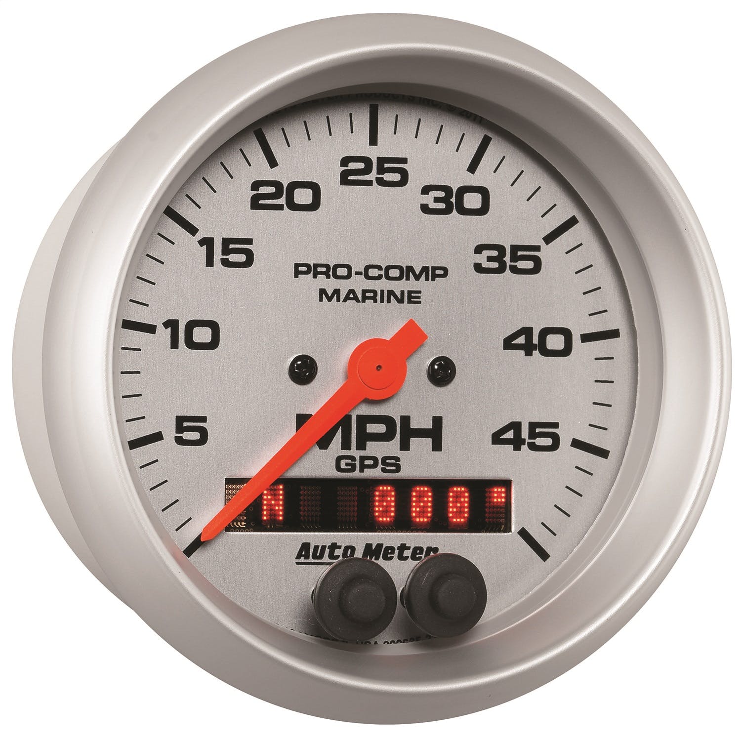 AutoMeter Products 200635-33 Speedometer Gauge, Marine Silver 3 3/8, 50MPH, GPS