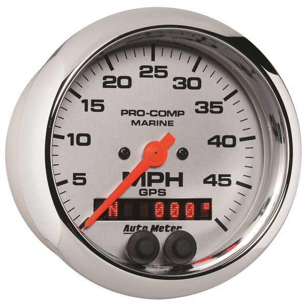 AutoMeter Products 200635-35 Speedometer Gauge, Marine Chrome, 3 3/8, 50MPH, GPS
