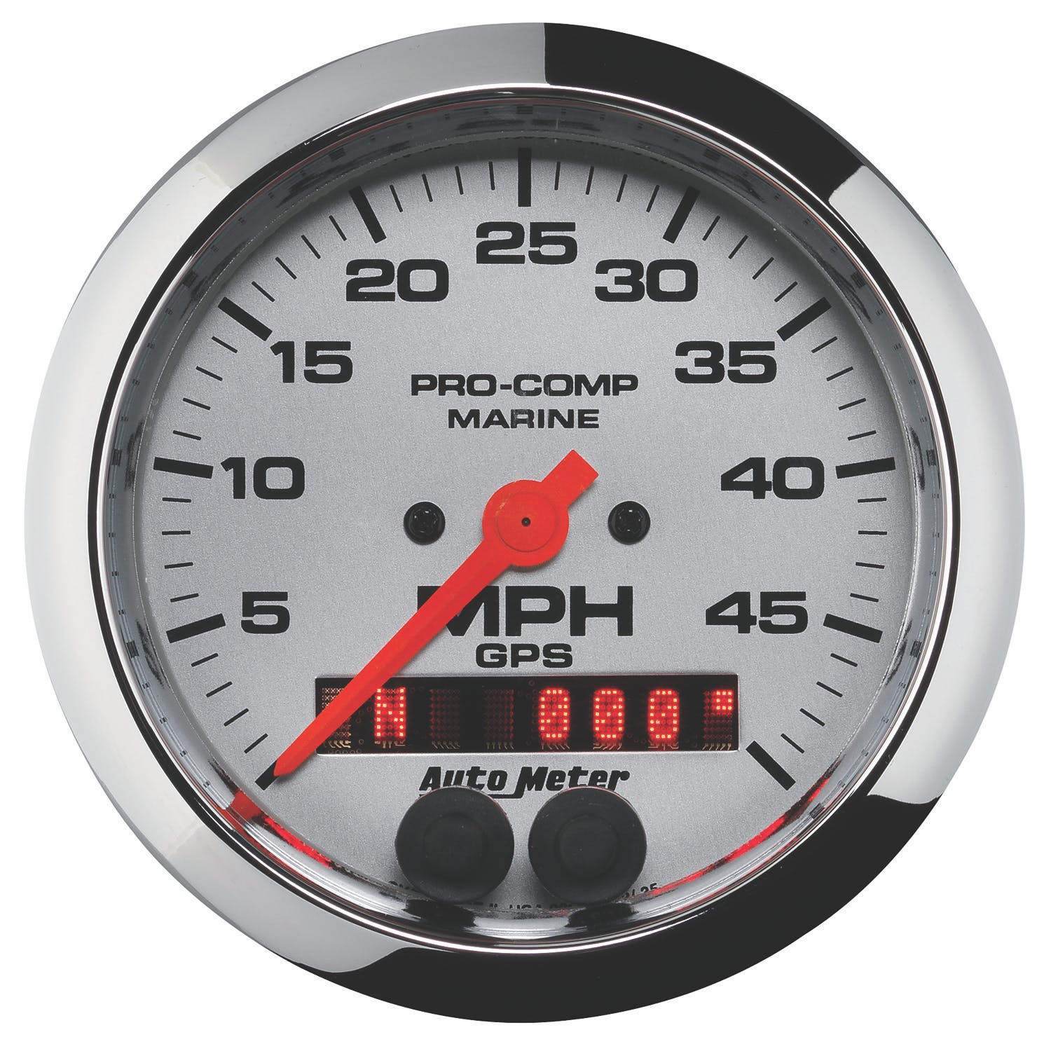 AutoMeter Products 200635-35 Speedometer Gauge, Marine Chrome, 3 3/8, 50MPH, GPS