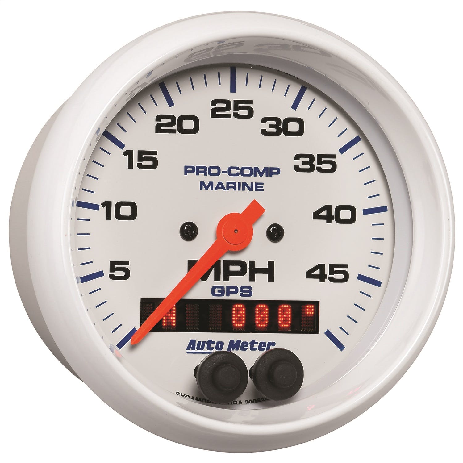 AutoMeter Products 200635 Speedometer Gauge, Marine White 3 3/8, 50MPH, GPS
