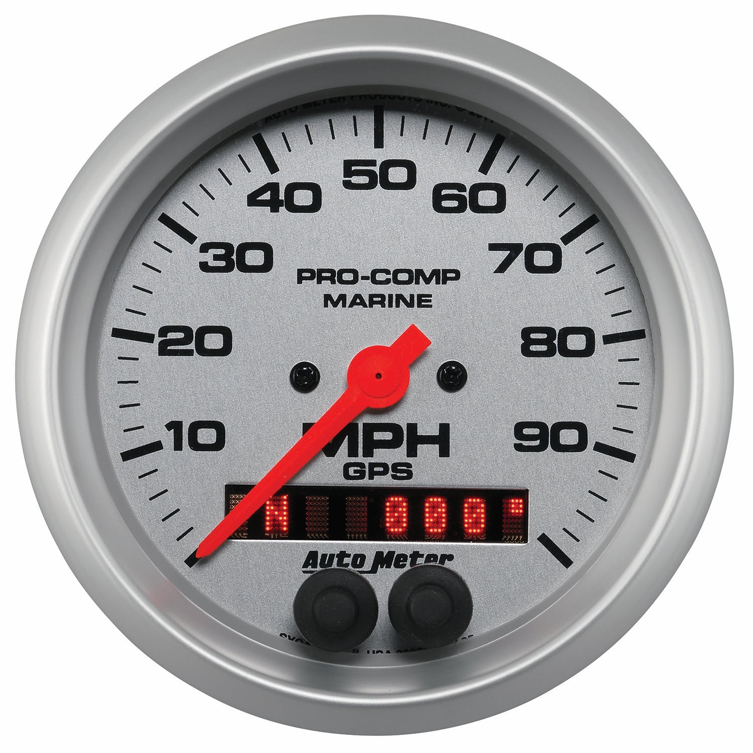 AutoMeter Products 200636-33 Speedometer Gauge, Marine Silver 3 3/8, 100MPH, GPS