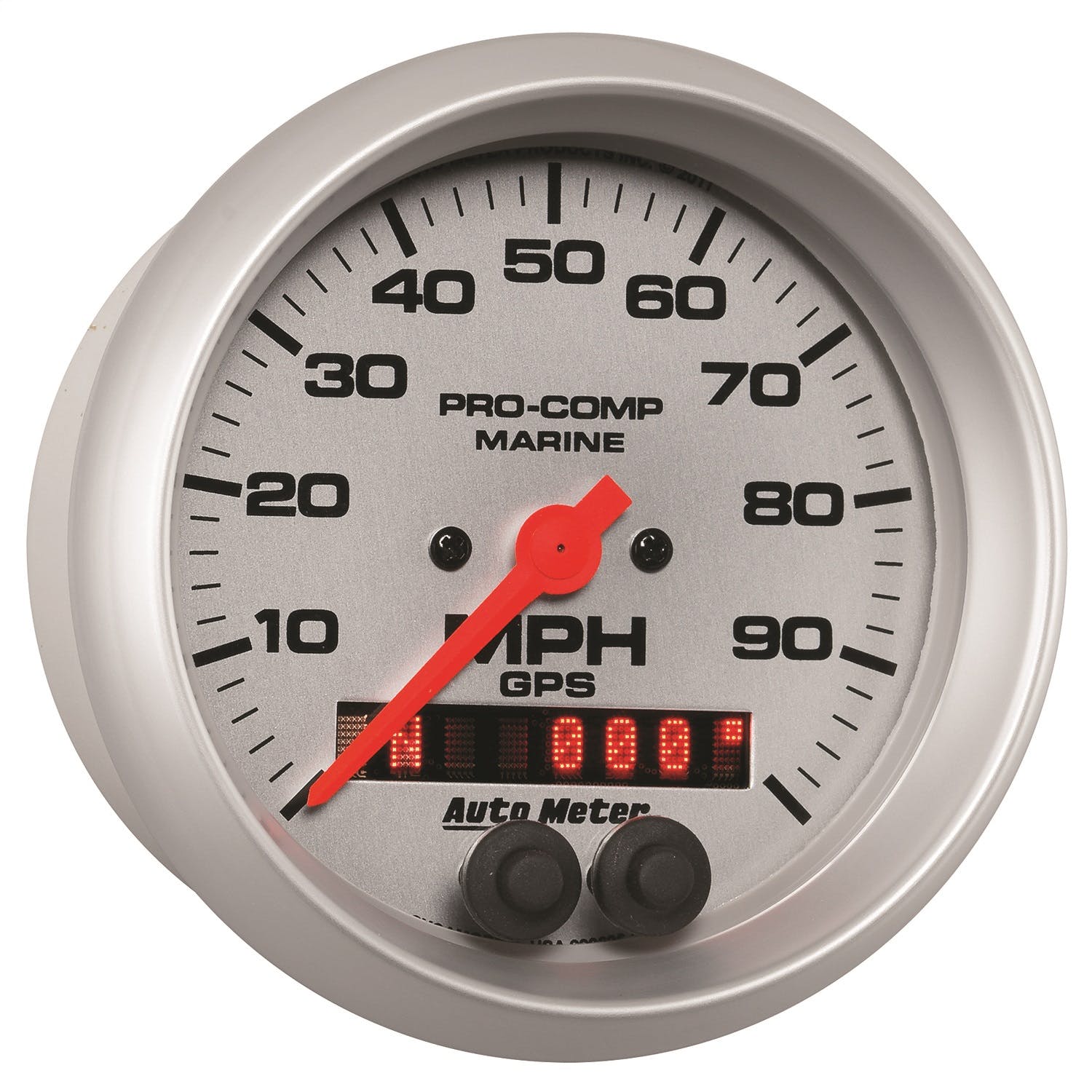 AutoMeter Products 200636-33 Speedometer Gauge, Marine Silver 3 3/8, 100MPH, GPS