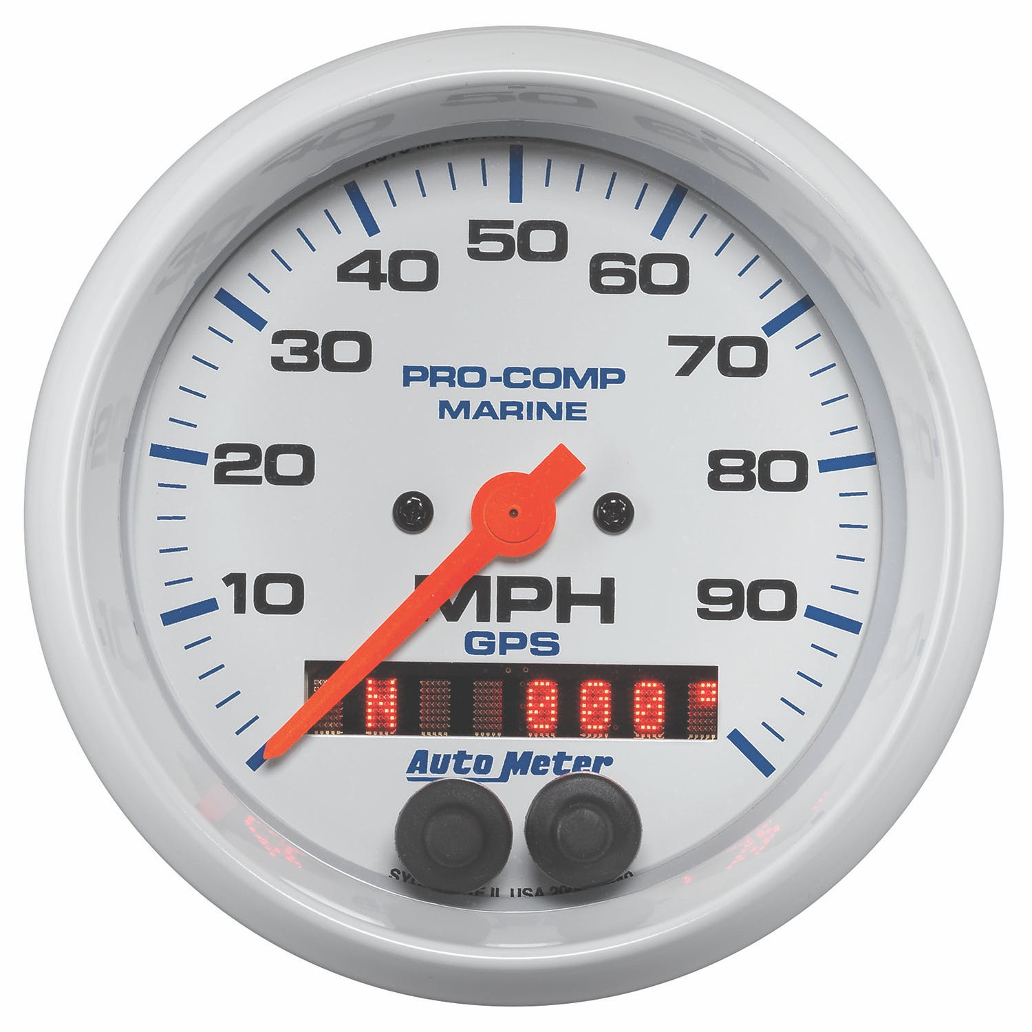 AutoMeter Products 200636 Speedometer Gauge, Marine White 3 3/8, 100MPH, GPS
