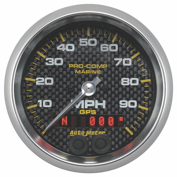 AutoMeter Products 200636-40 Speedometer Gauge Marine Carbon Fiber 3 3/8, 100MPH GPS