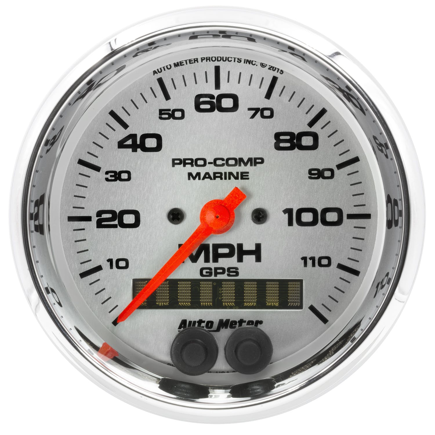 AutoMeter Products 200637-35 Gauge; Speedometer; 3 3/8in.; 120mph; GPS; Marine Chrome