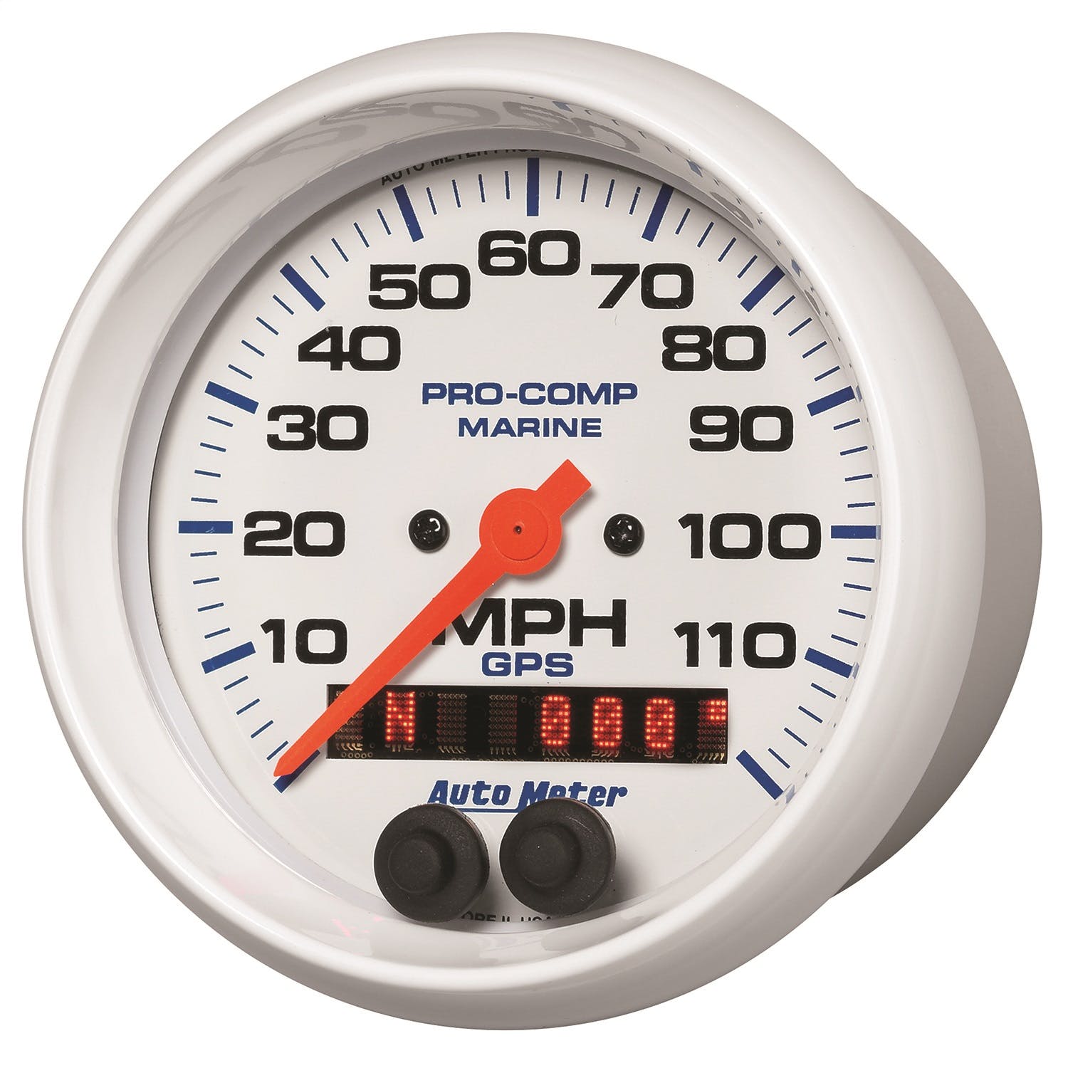 AutoMeter Products 200637 Gauge; Speedometer; 3 3/8in.; 120mph; GPS; Marine White