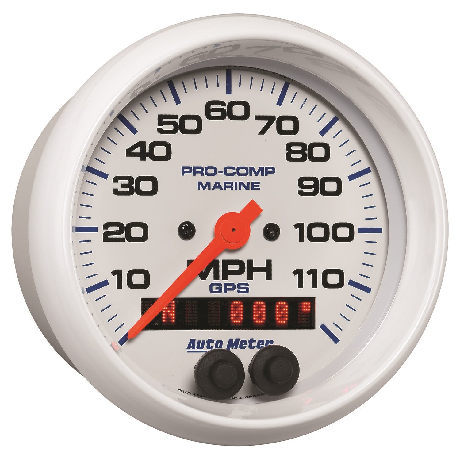 AutoMeter Products 200637 Gauge; Speedometer; 3 3/8in.; 120mph; GPS; Marine White