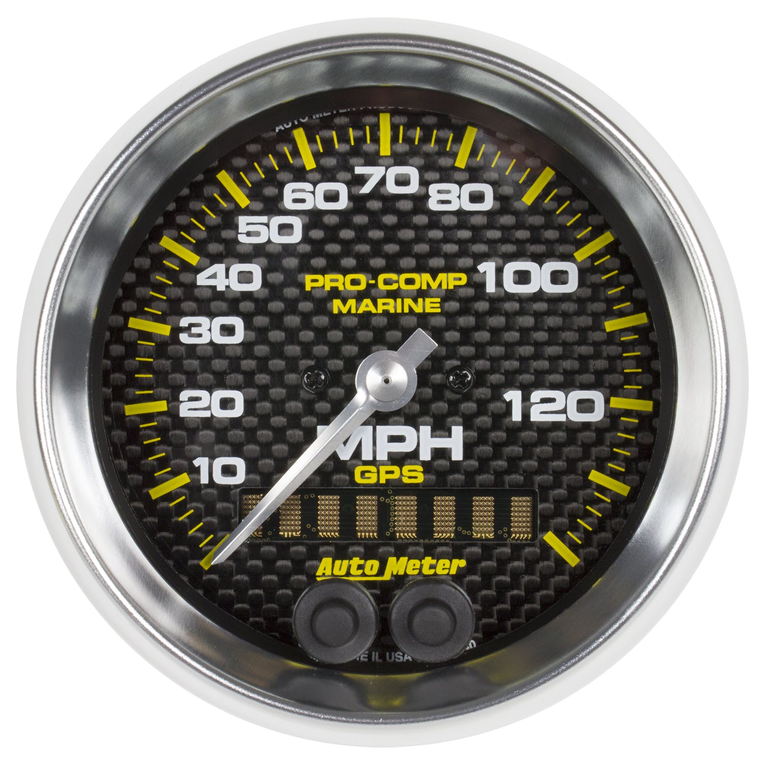 AutoMeter Products 200638-40 Gauge; Speedometer; 3 3/8in.; 140mph; GPS; Marine Carbon Fiber