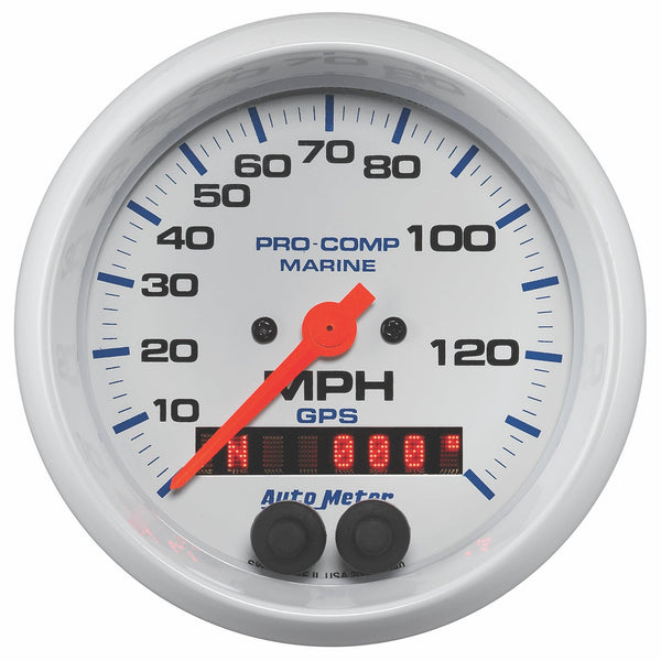 AutoMeter Products 200638 Gauge; Speedometer; 3 3/8in.; 140mph; GPS; Marine White
