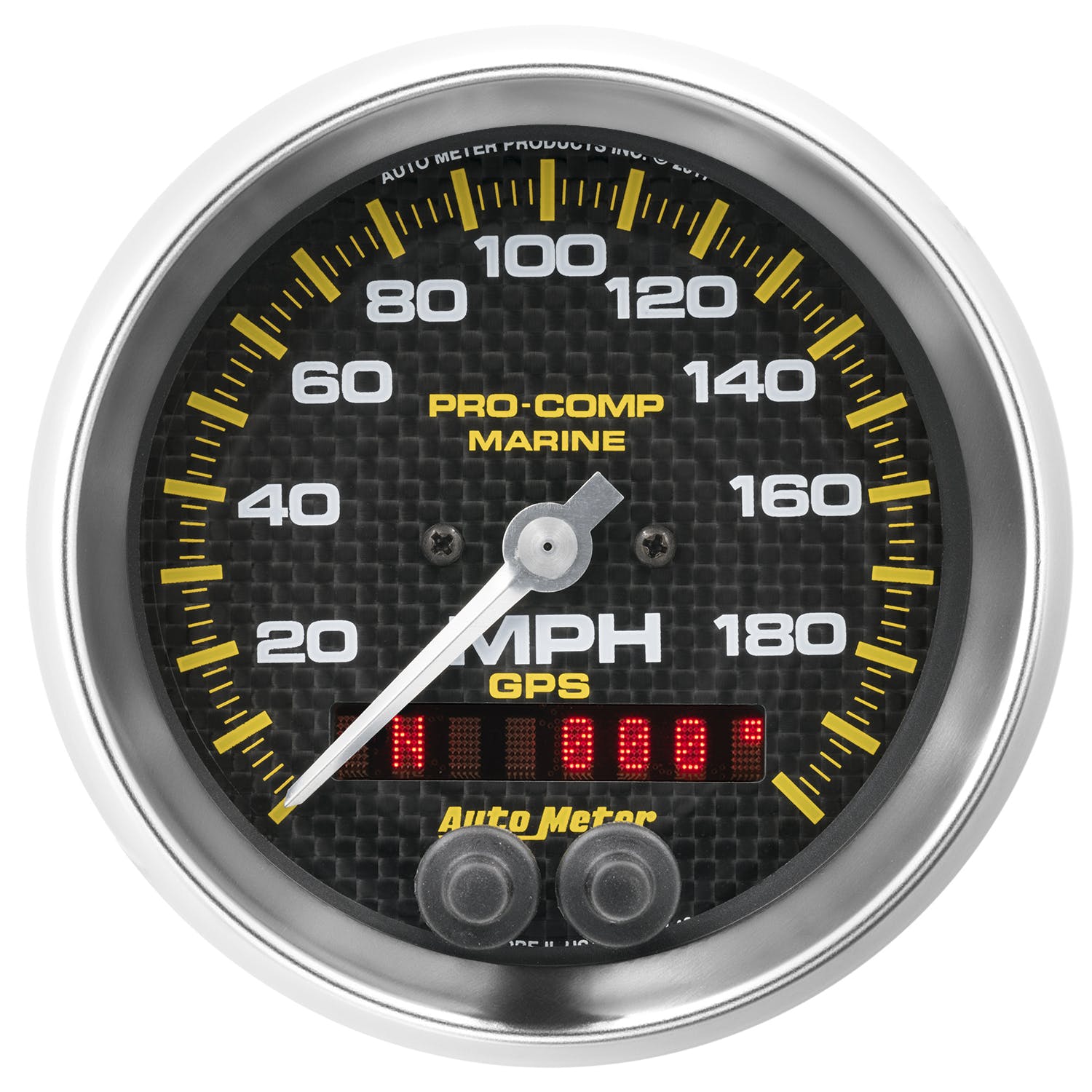 AutoMeter Products 200639-40 Marine Carbon Fiber Speedometer Gauge 3 3/8, 200MPH, GPS