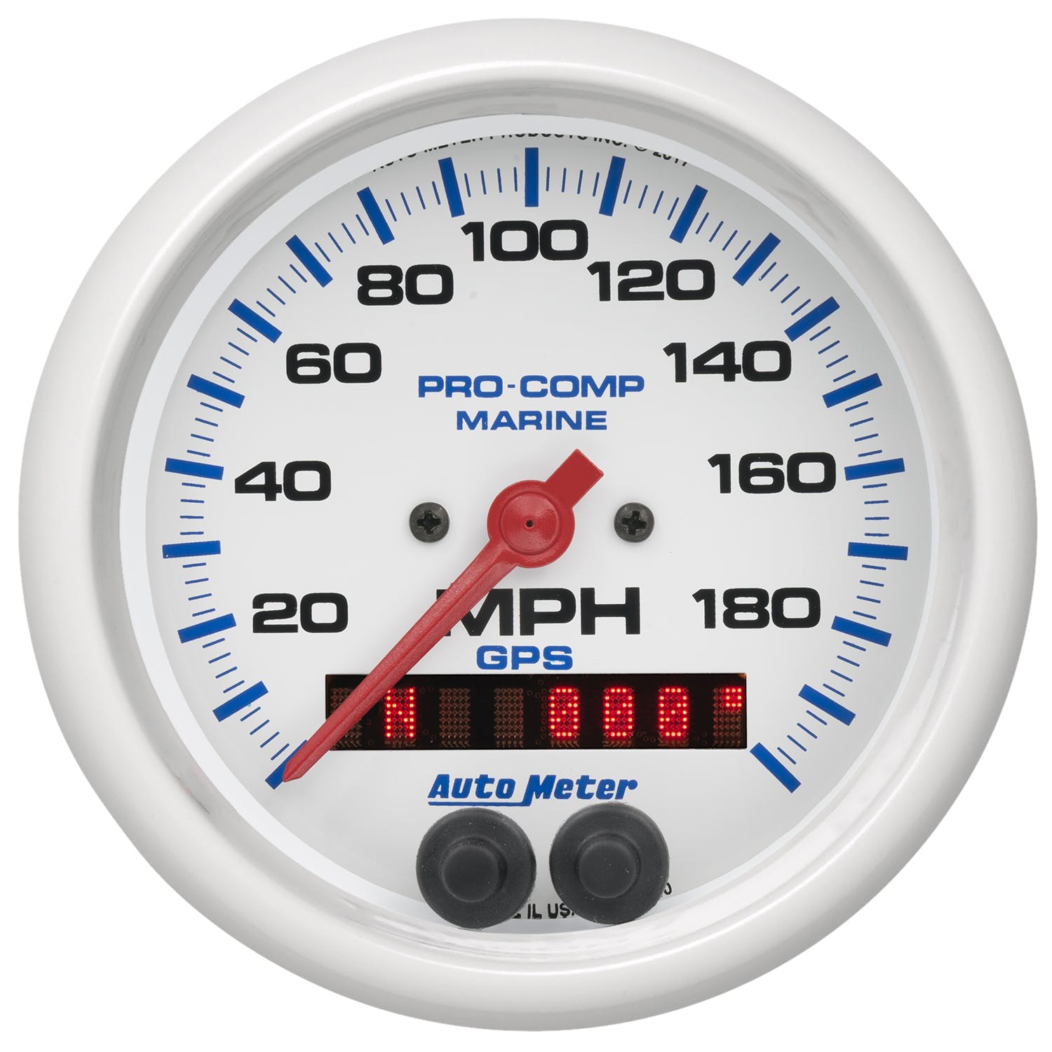 AutoMeter Products 200639 Marine White Speedometer Gauge 3 3/8, 200MPH, GPS