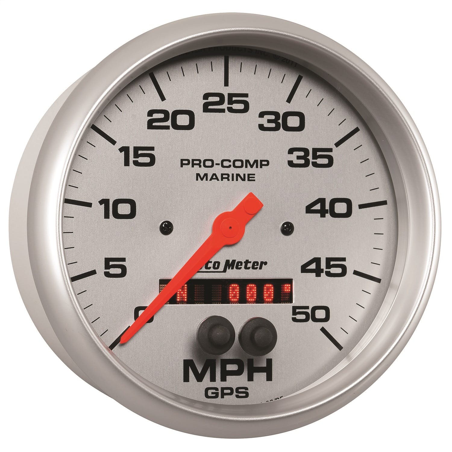 AutoMeter Products 200644-33 Gauge; Speedometer; 5in.; 50mph; GPS; Marine Silver