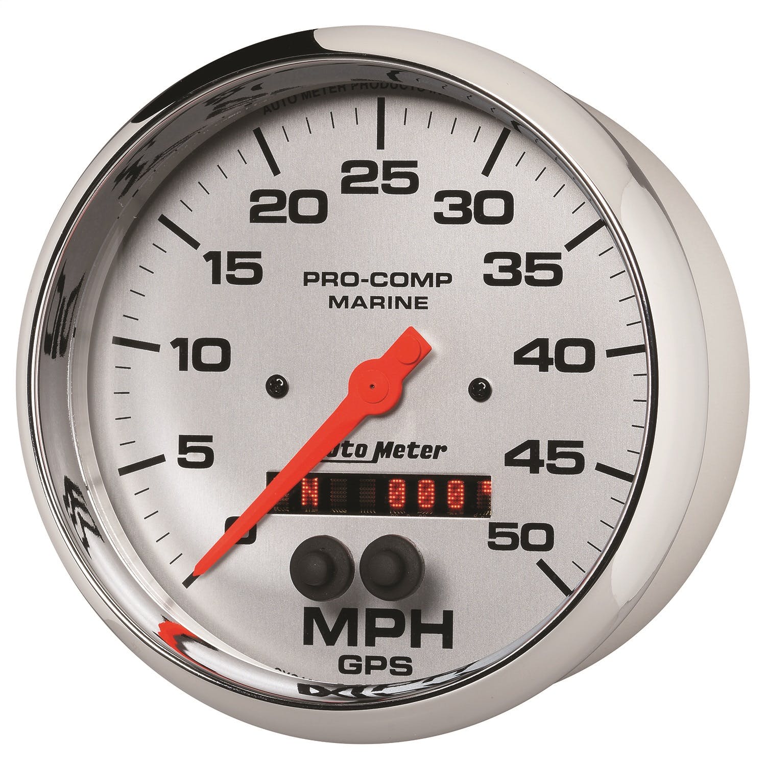 AutoMeter Products 200644-35 Gauge; Speedometer; 5in.; 50mph; GPS; Marine Chrome