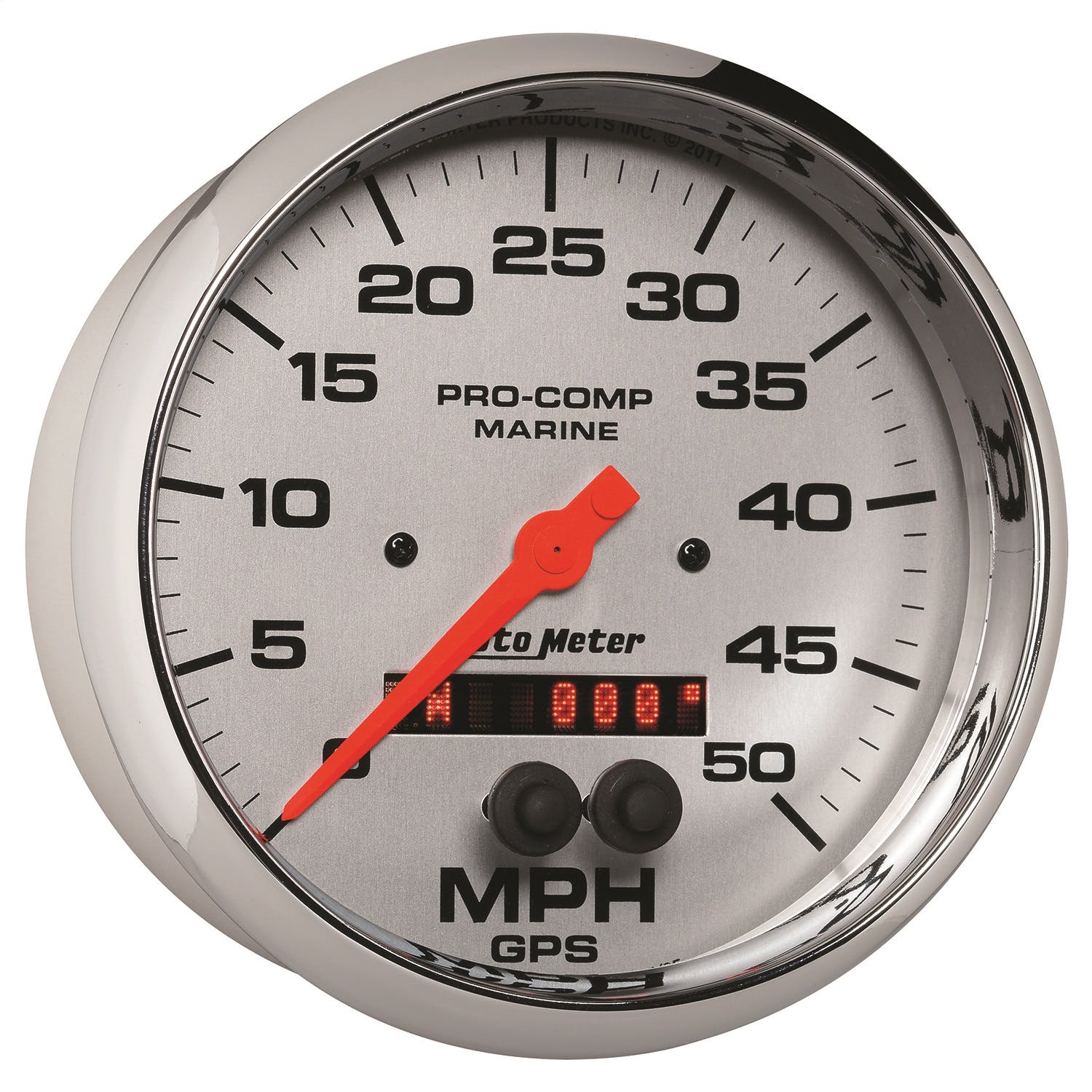AutoMeter Products 200644-35 Gauge; Speedometer; 5in.; 50mph; GPS; Marine Chrome