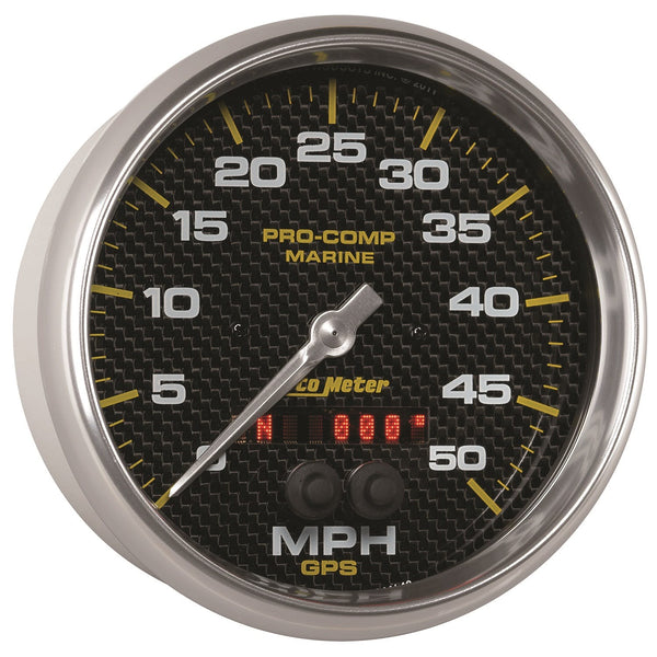 AutoMeter Products 200644-40 Gauge; Speedometer; 5in.; 50mph; GPS; Marine Carbon Fiber