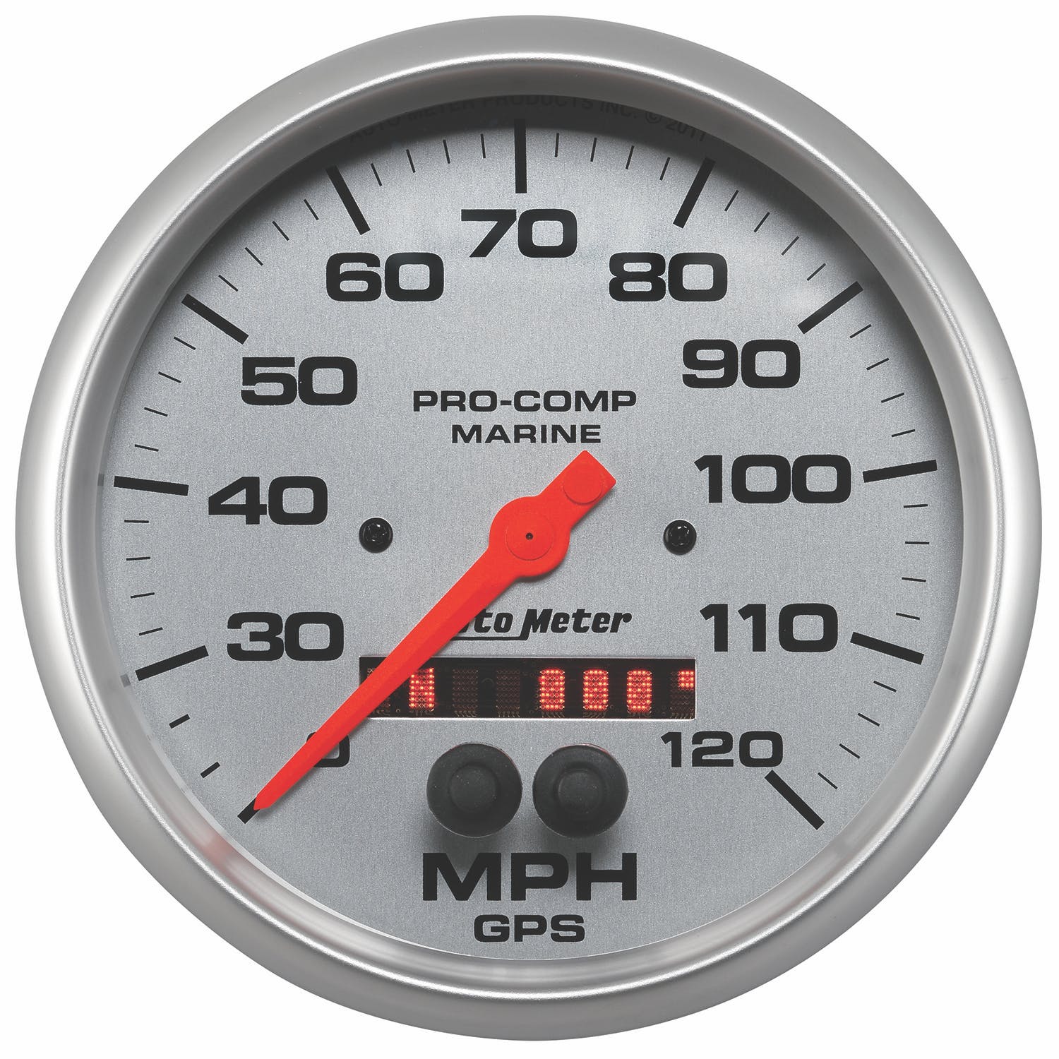 AutoMeter Products 200646-33 Gauge; Speedometer; 5in.; 120mph; GPS; Marine Silver