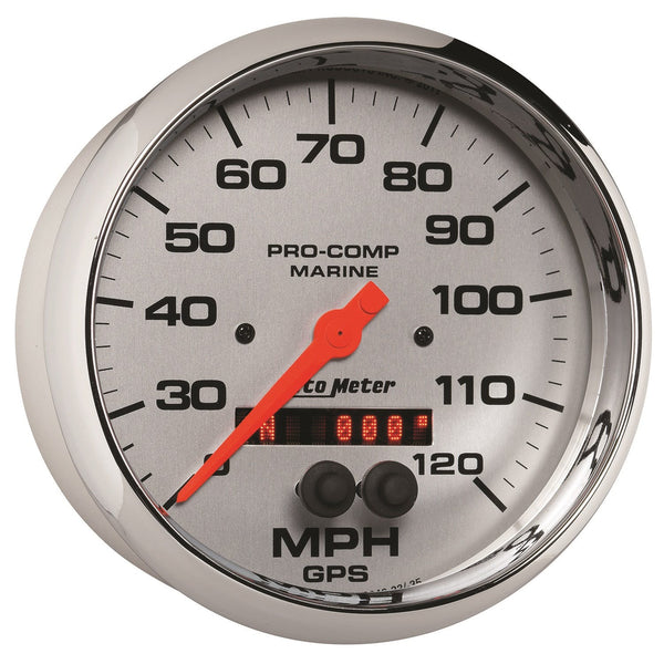 AutoMeter Products 200646-35 Gauge; Speedometer; 5in.; 120mph; GPS; Marine Chrome