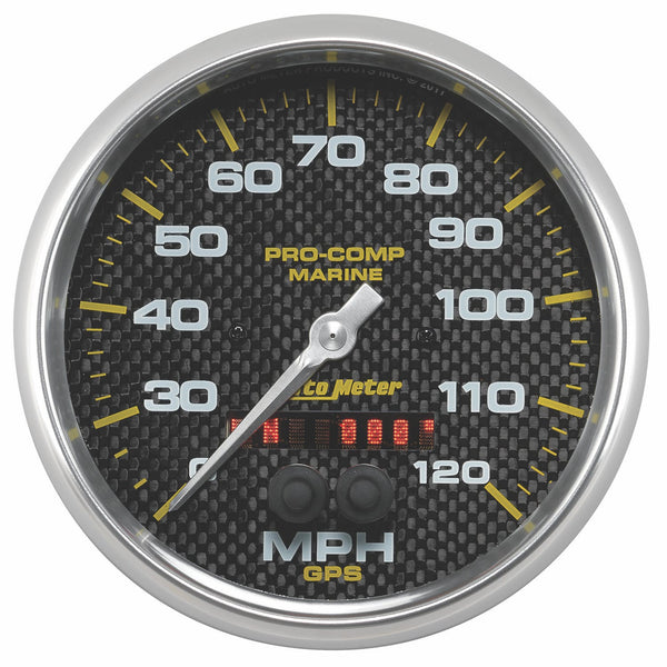 AutoMeter Products 200646-40 Gauge; Speedometer; 5in.; 120mph; GPS; Marine Carbon Fiber