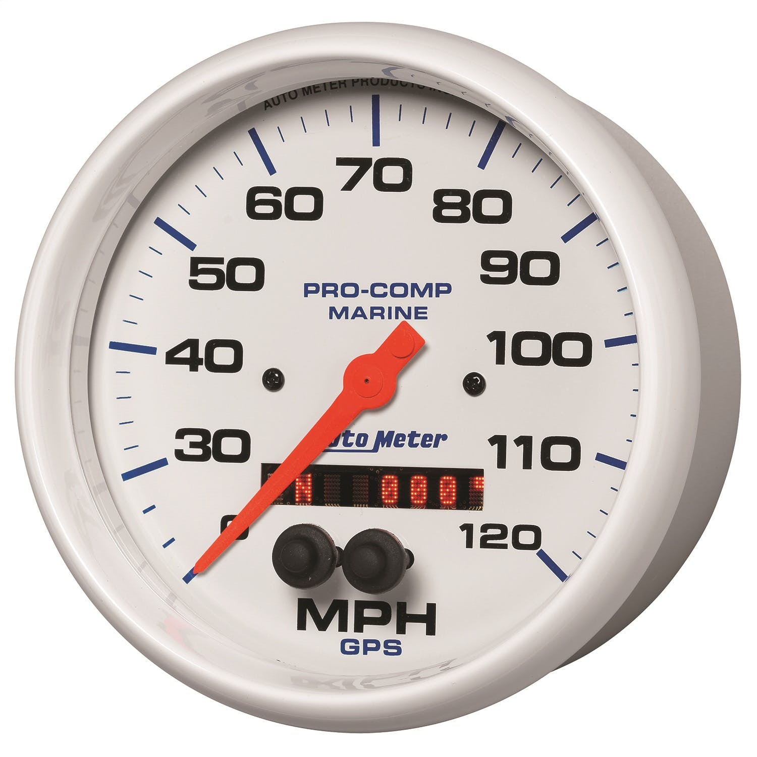 AutoMeter Products 200646 Gauge; Speedometer; 5in.; 120mph; GPS; Marine White