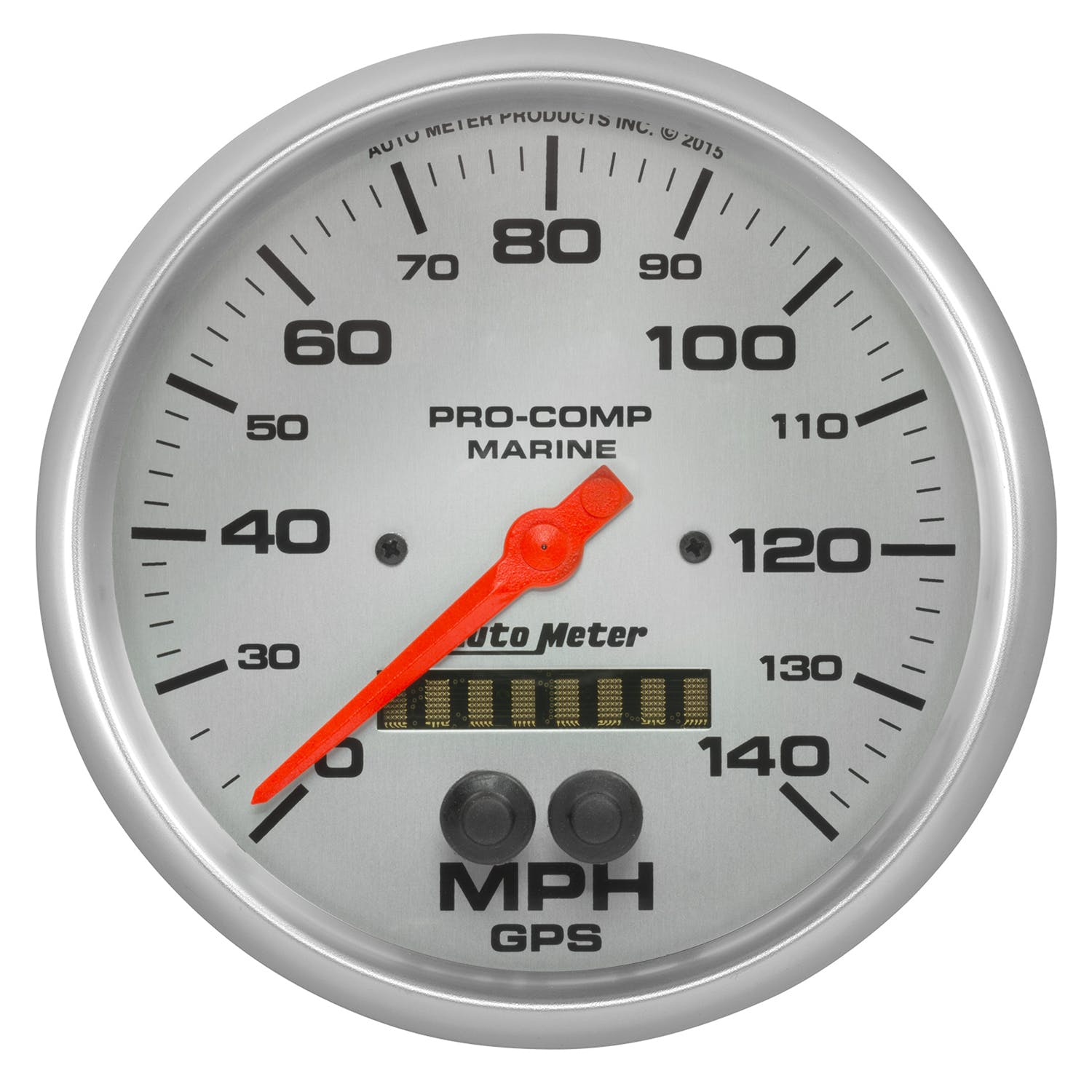 AutoMeter Products 200647-33 Gauge; Speedometer; 5in.; 140mph; GPS; Marine Silver