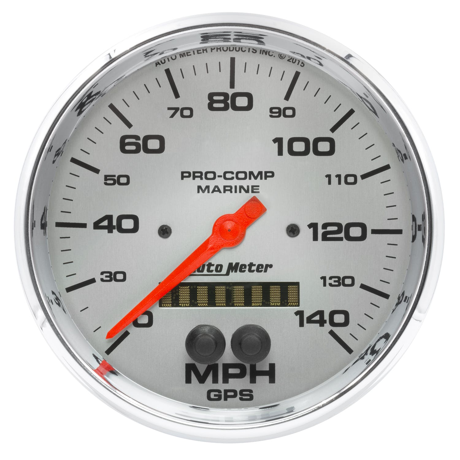 AutoMeter Products 200647-35 Gauge; Speedometer; 5in.; 140mph; GPS; Marine Chrome