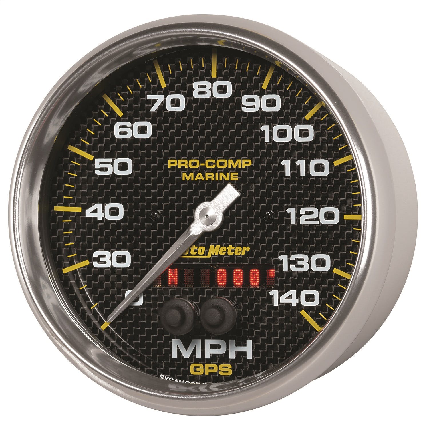 AutoMeter Products 200647-40 Gauge; Speedometer; 5in.; 140mph; GPS; Marine Carbon Fiber