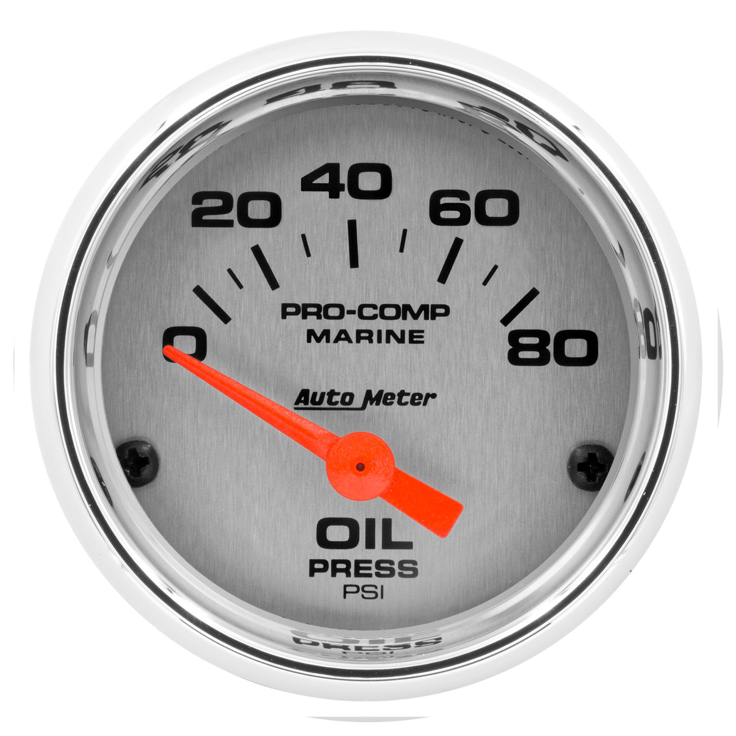 AutoMeter Products 200744-35 Oil Pressure Gauge, Electric-Marine Chrome 2 1/16, 80PSI