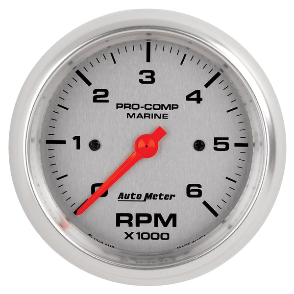 AutoMeter Products 200752-33 Tachometer Gauge, Marine Silver 3 3/8, 6K RPM
