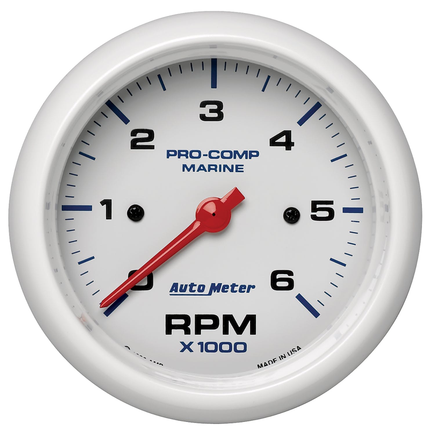 AutoMeter Products 200752 Tachometer Gauge, Marine White 3 3/8, 6K RPM