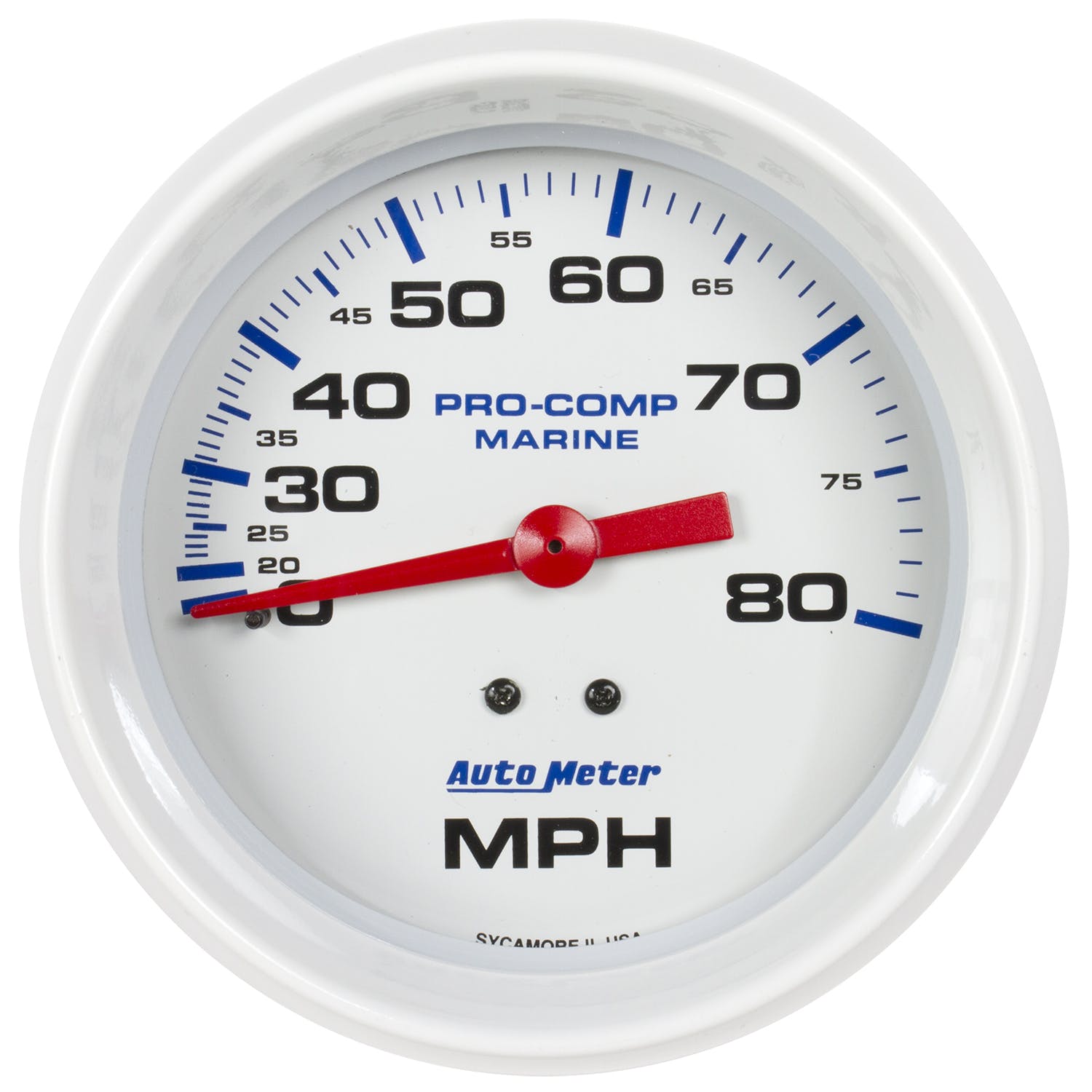 AutoMeter Products 200753 Gauge; Speedometer; 3 3/8in.; 80mph; Mechanical; Marine White