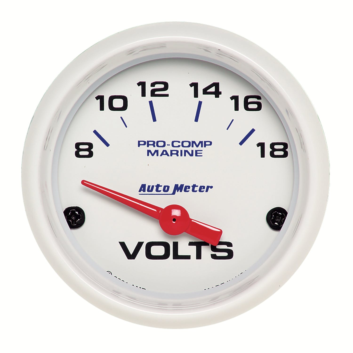 AutoMeter Products 200756 Gauge; Voltmeter; 2 1/16in.; 18V; Electric; Marine White