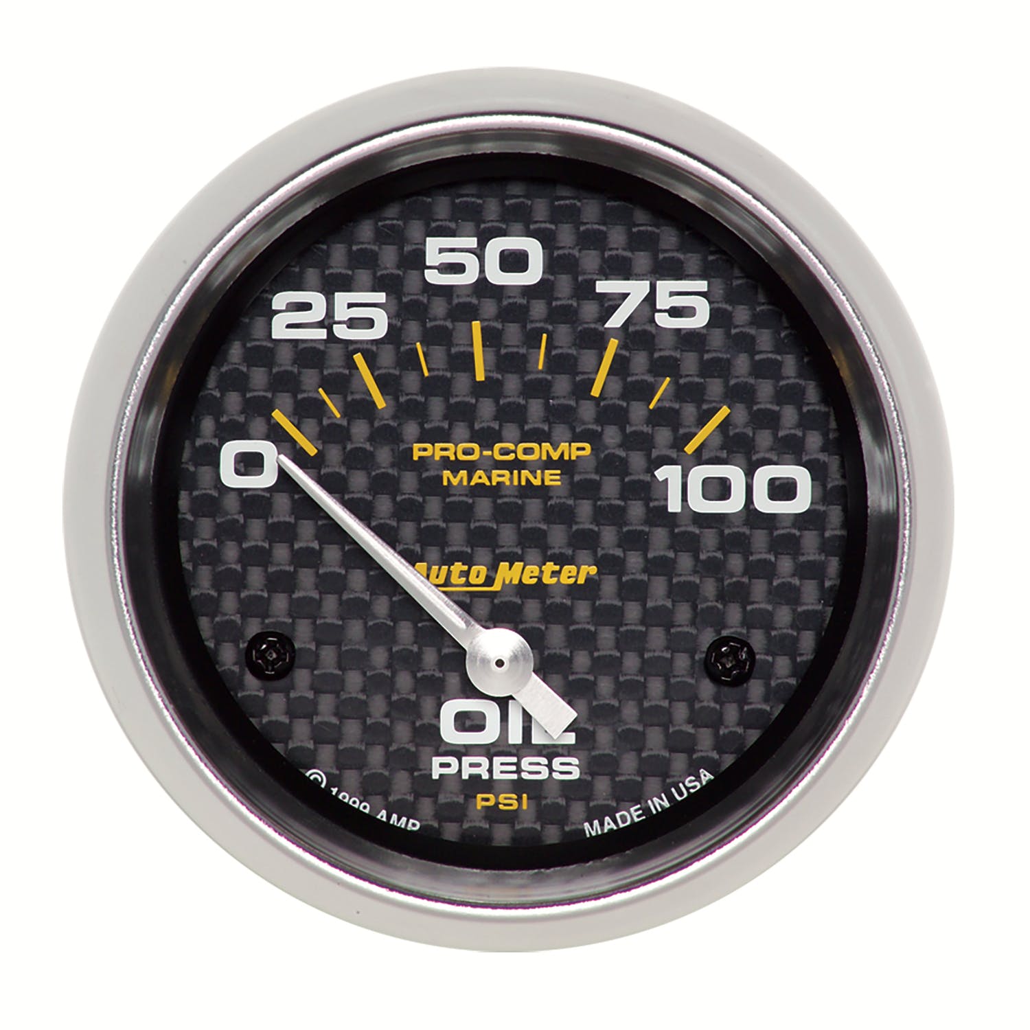 AutoMeter Products 200759-40 Oil Pressure Gauge, Electric-Marine Carbon Fiber 2 5/8, 100PSI