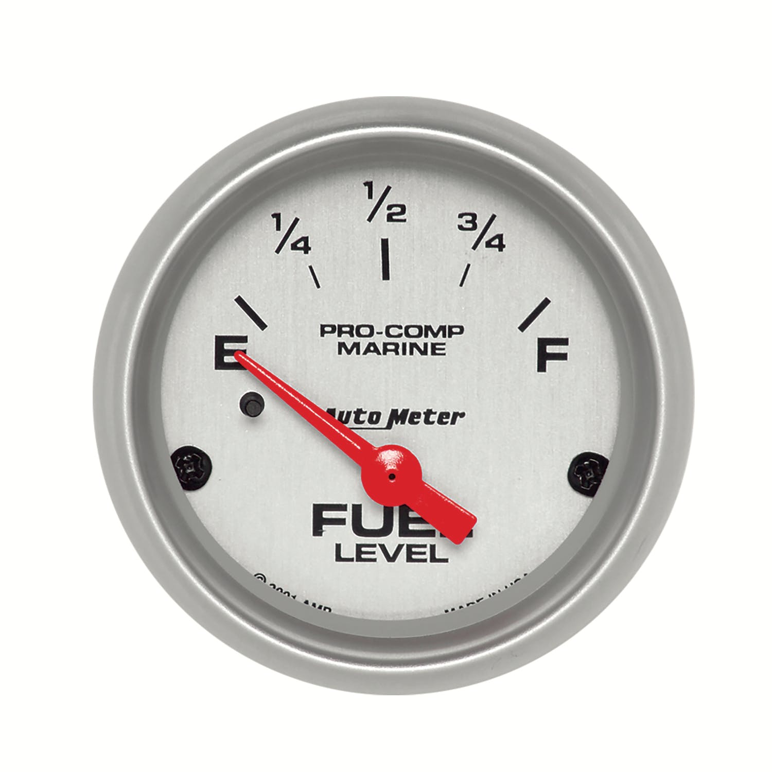 AutoMeter Products 200760-33 ohm Fuel Level Gauge, Electric-Marine Silver 2 1/16 240-33 ohm