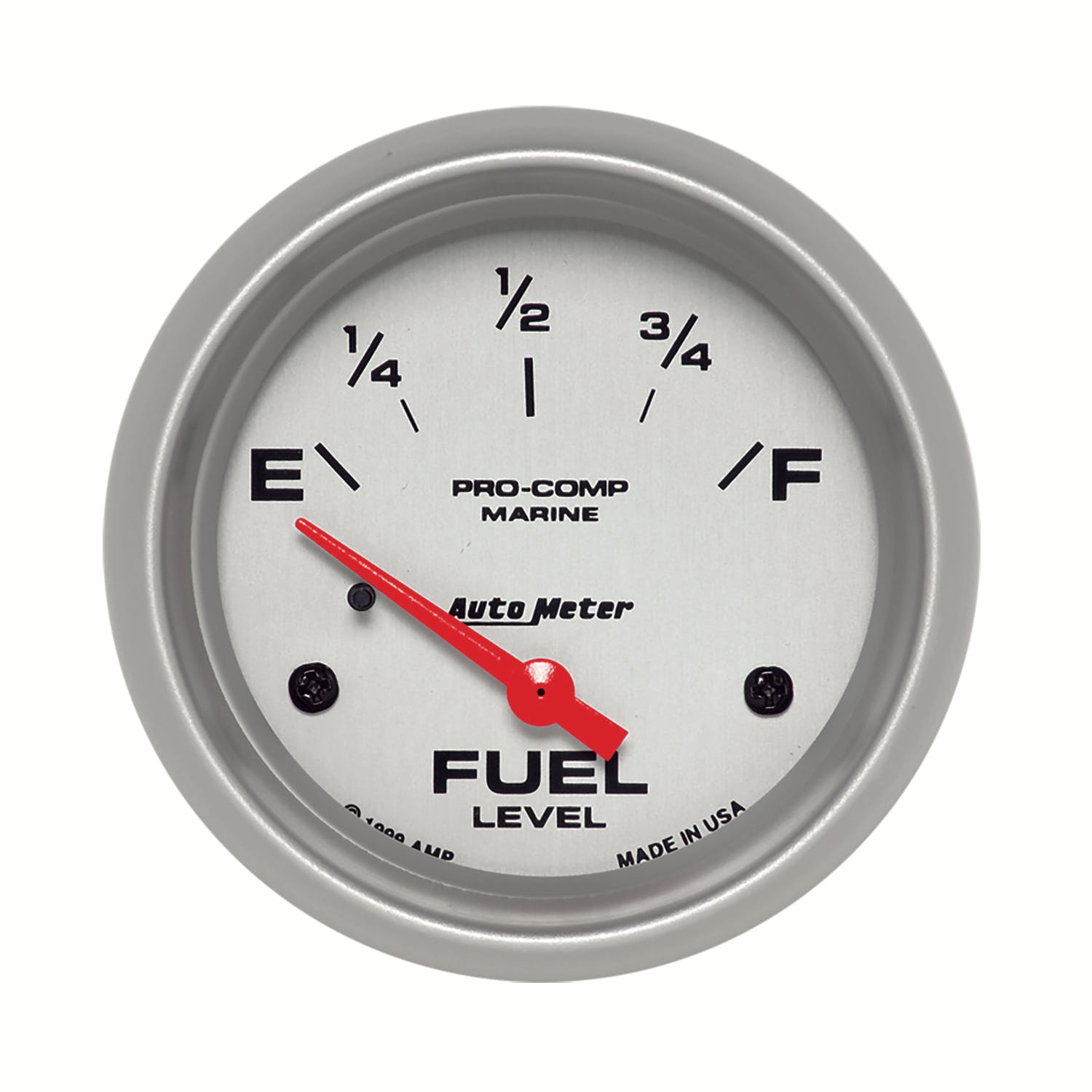 AutoMeter Products 200761-33 ohm Fuel Level Gauge, Electric-Marine Silver 2 5/8, 240 ohm E TO 33 ohm F