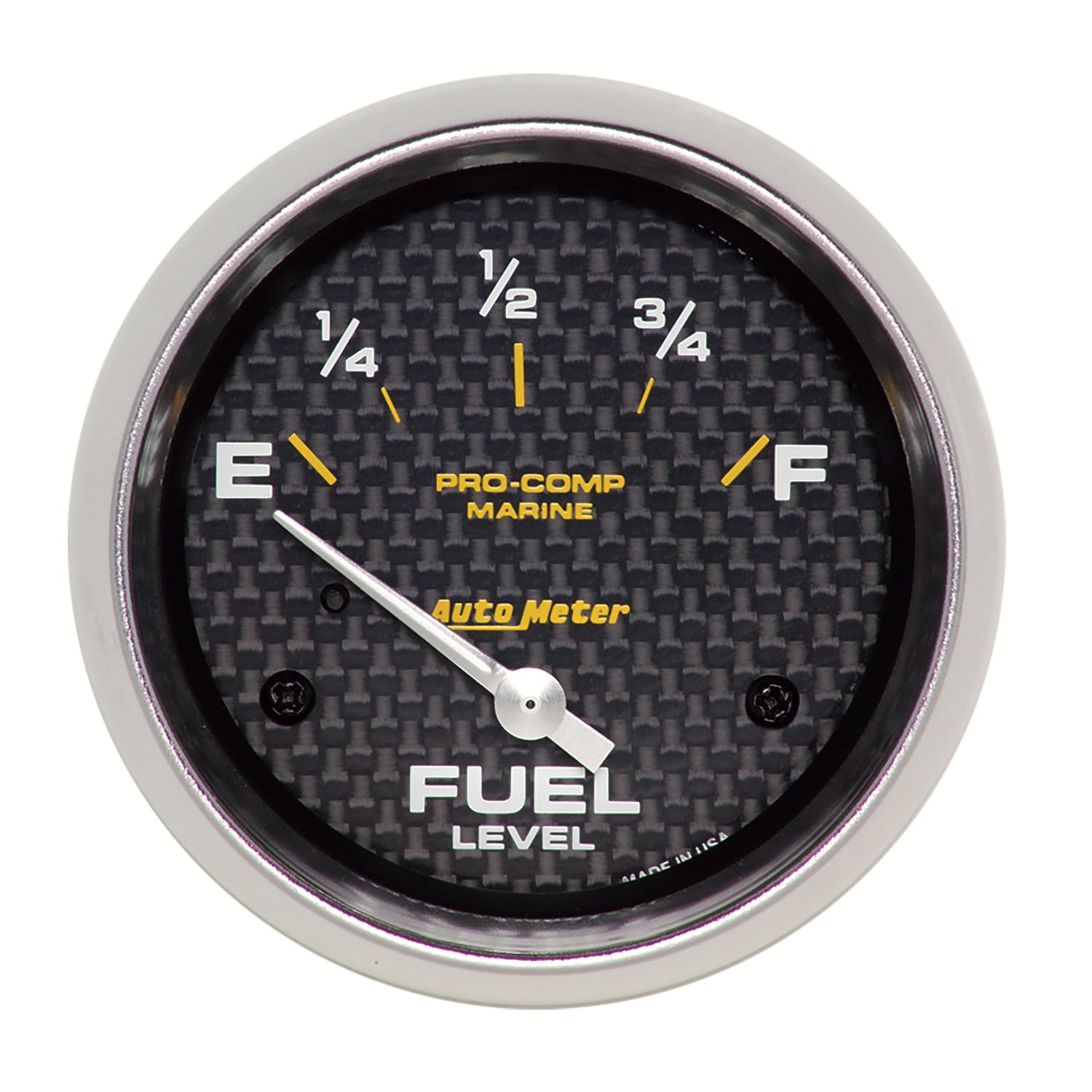 AutoMeter Products 200761-40 Gauge; Fuel Level; 2 5/8in.; 240 ohm E to 33 ohm F; Elec; Marine Carbon Fiber