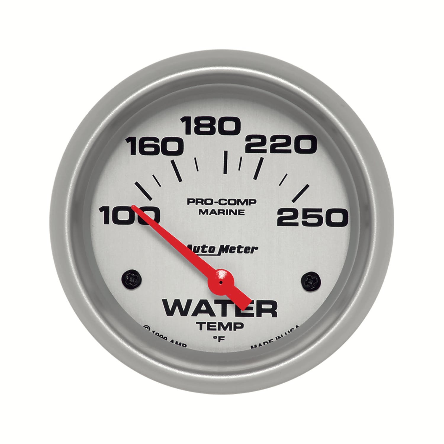 AutoMeter Products 200763-33 Gauge; Water Temp; 2 5/8in.; 100-250° F; Electric; Marine Silver