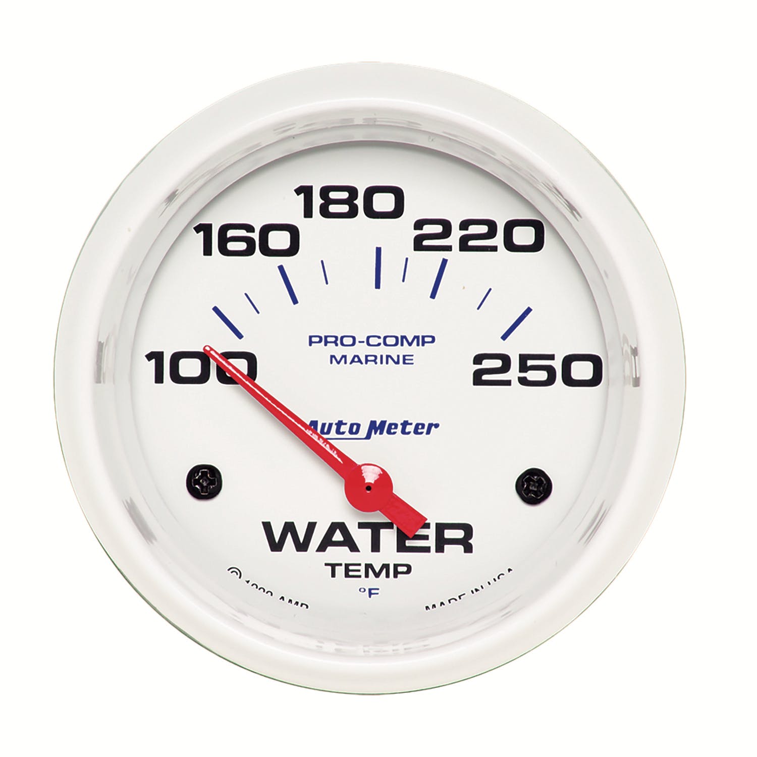 AutoMeter Products 200763 Gauge; Water Temp; 2 5/8in.; 100-250° F; Electric; Marine White